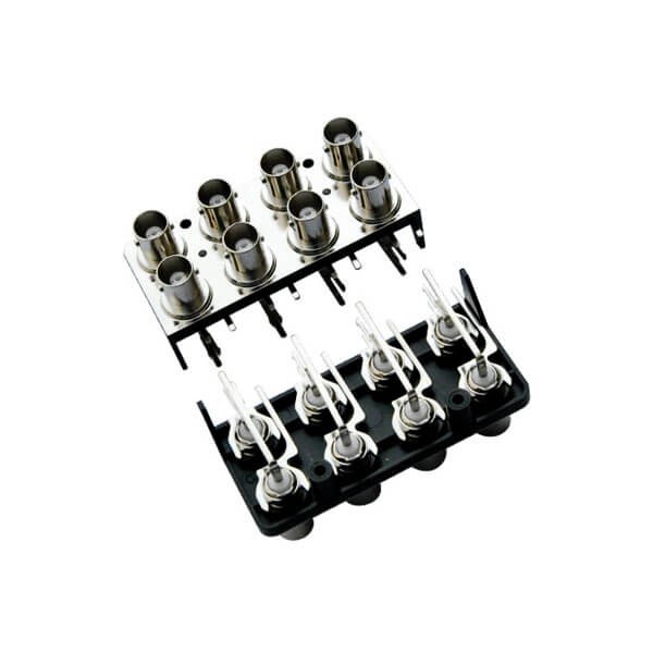 rca 母頭 8同軸 鋅合金 50歐姆彎式 BNC連接器PCB板端