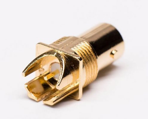 鍍金PCB貼板 直式母頭 BNC射頻同軸連接器