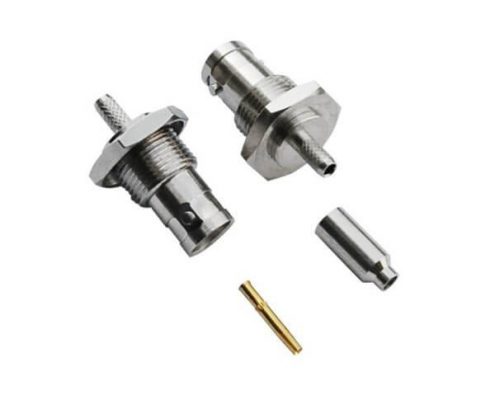 射頻同軸連接器 壓接直式母頭鋅合金BNC接線