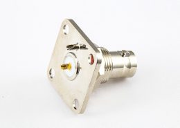 接線BNC連接器焊接用于RG5950Ω母頭直式面板安裝前鎖穿墻4孔法蘭