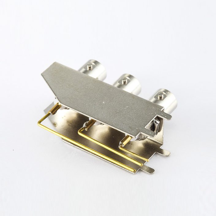 彎式PCB安裝BNC連接器三排母頭插孔50ohm 彎式PCB安裝BNC連接器三排母頭插孔50ohm