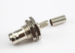 BNC連接器母直式穿墻壓接RG58/RG142其他銅鍍鎳標(biāo)準(zhǔn)50Ω/75Ω