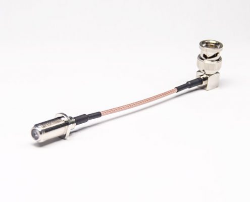 BNC接口彎式公頭轉F母頭直式接RG179線