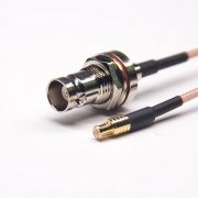 BNC連接線防水母頭前鎖板直式轉MCX公頭直式接RG316線